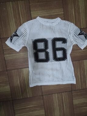 White Knit Jersey Top